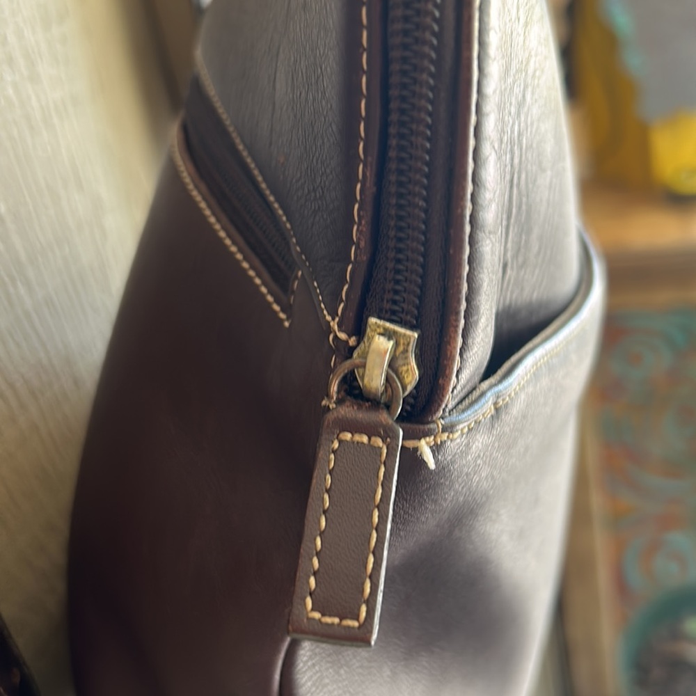 L.L. Bean Dark Brown Leather Backpack - Picture 10 of 15